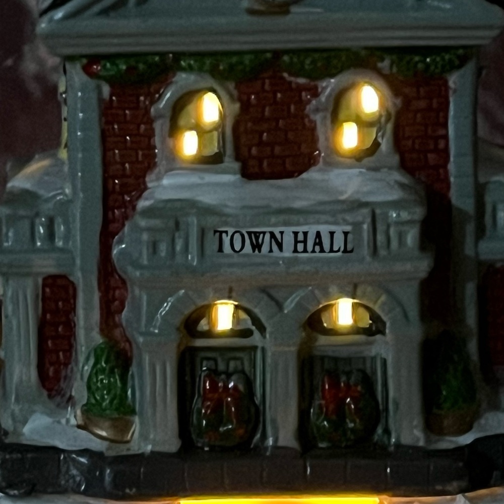 Christmas Village Town Hall Replacement Ceramic Holiday Decor House - Picture 6 of 9